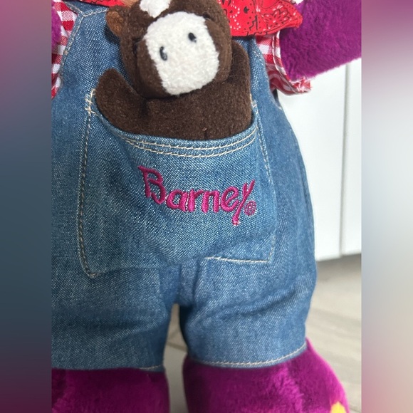 Vintage 90s old mc Donald farmer Barney plush - Picture 2 of 3